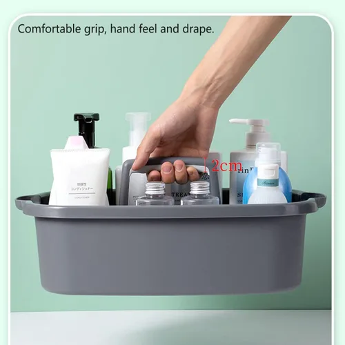 Miniatura 2 de Haundry Organizador de limpieza grande con asa, organizador de cesta de almacenamiento de herramientas, organizador de cubo resistente, cubo Gris