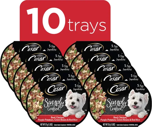 Miniatura 2 de Cesar, comida húmeda para perros de fabricación simple, 37 g. Empaque de 10 unidades.