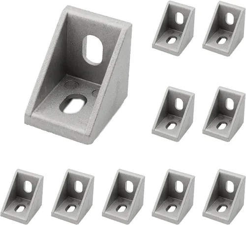 Miniatura 15 de Paquete de 10 soportes de esquina de perfil de aluminio, cierre de junta de ángulo recto en forma de L, conector para perfil de extrusión
