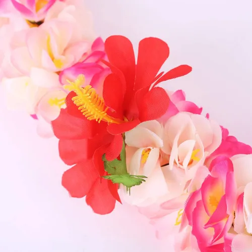 Miniatura 4 de 1 collar hawaiano de Leis de flores tropicales para niños y adultos, decoración hawaiana de Luau, playa, boda, cumpleaños, graduación, fiesta