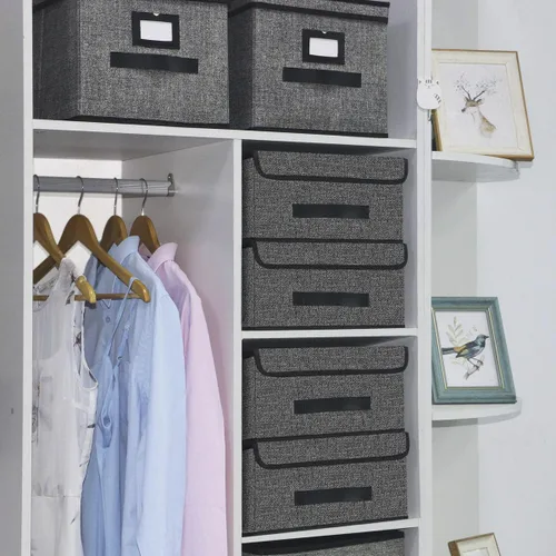 Miniatura 8 de Onlyeasy Cajas de Almacenamiento Plegables en Cubo con Tapa - Caja de Almacenamiento en Cubo, Cesta de Organizador de Closet, Paquete de Dos