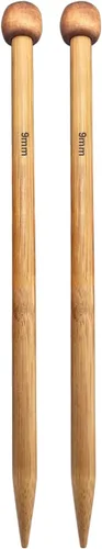Miniatura 13 de Weabetfu Agujas de tejer de bambú de gran tamaño rectas y puntiagudas gruesas de 10 pulgadas, agujas de tejer jumbo para hilo grueso hecho a mano