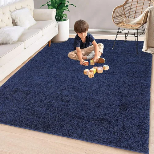 Miniatura 9 de Fashionwu Alfombra grande esponjosa de 5 x 8 pies, alfombra de felpa para sala de estar, guardería, antideslizante, alfombra mullida para decoración