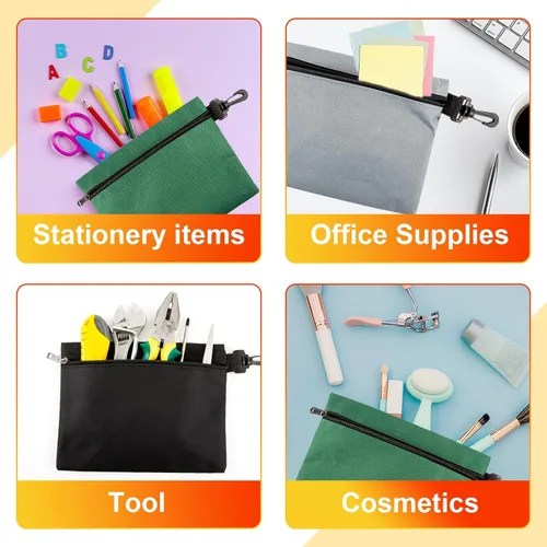 Miniatura 5 de Paquete de 3 pequeñas bolsas de herramientas con cremallera multiusos organizador de almacenamiento duradero 600D Oxford impermeable bolsa