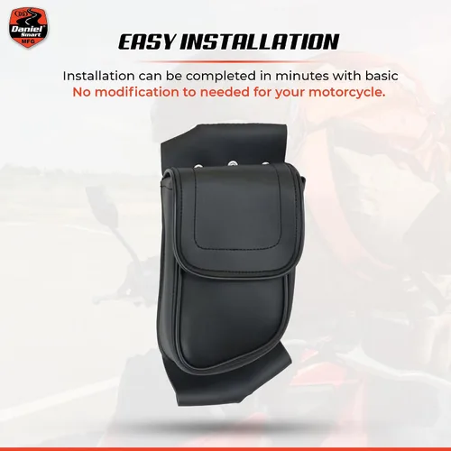 Miniatura 5 de Daniel Smart - Bolsa de cuero para motocicleta, bolsa de protección para el lado izquierdo, bolsa de almacenamiento con cierre a presión