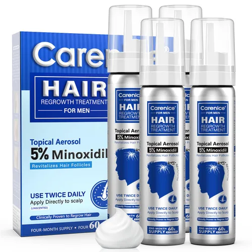 Miniatura 8 de Espuma tópica de minoxidil al 5 %, aerosol de minoxidil para hombres, impregnado con biotina, tratamiento para el crecimiento del cabello, apoya