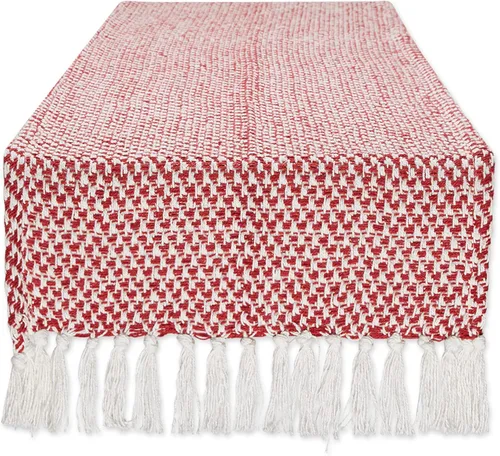 Miniatura 19 de DII Woven Basics Collection Camino de mesa de punto 100% algodón, 15"x108", Stone Piedra