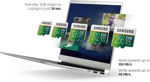 Miniatura 5 de SAMSUNG ELECTRONICS EVO Select 256GB MicroSDXC UHS-I U3 100MB/s Full HD & 4K UHD Tarjeta de memoria con adaptador (MB-ME256HA)