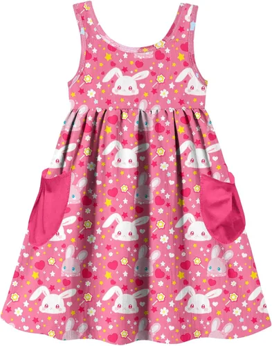 Miniatura 34 de Vieille Vestido sin mangas para niñas pequeñas, lindo vestido de verano con bolsillo, 2-7 años