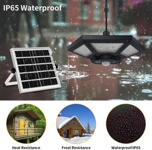 Miniatura 7 de Luz solar de cobertizo para interiores y exteriores, luces colgantes diurnas de trabajo con 5 modos de iluminación y 3 temporizadores, 180 LED