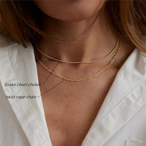 Miniatura 4 de ASCOMY Collares en capas para mujer, delicado collar de oro de 14 quilates chapado en oro de espiga para mujer, collar de cruz de perlas, clip