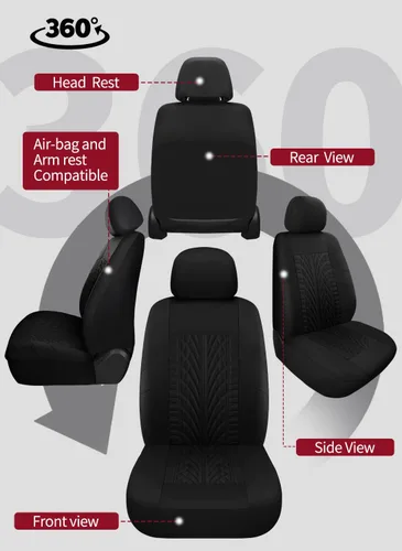 Miniatura 3 de VarCozy Fundas para Asientos de Coche Par Delantero, Fundas Universales de Tela para Asientos Delanteros de Coche, Fundas de Asiento Transpirables