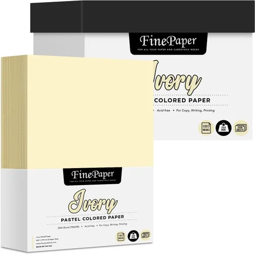 Miniatura 9 de 1 caja de papel de color tamaño 11 x 17 pulgadas, 2500 hojas por caja (crema)