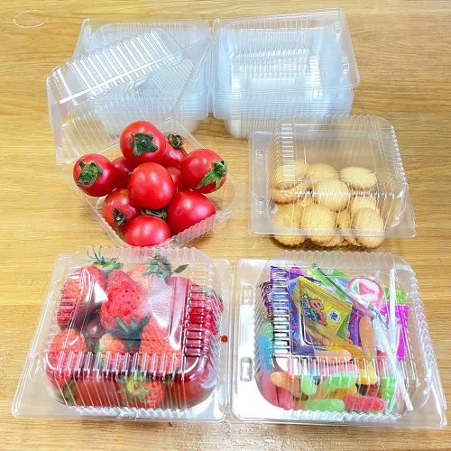 Miniatura 9 de WAQIAGO 150 bandejas de plástico desechables resistentes con bisagras de 5 x 5 pulgadas, recipientes desechables para llevar para ensaladas, frutas