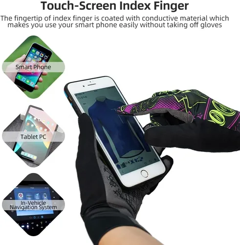 Miniatura 5 de Darevie Guantes de ciclismo, guantes de ciclismo para hombres y mujeres, con pantalla táctil, guantes de bicicleta de montaña con dedo completo