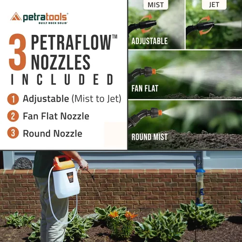 Miniatura 3 de Pulverizador alimentado por batería PetraTools EZ1 de 1 galón - Pulverizador eléctrico para césped y jardín para control de malezas/plagas, riego