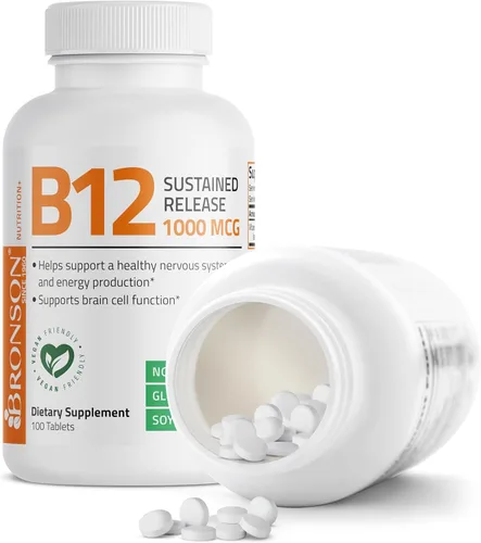 Miniatura 6 de Bronson Vitamina B12 1000 mcg de liberación sostenida tabletas premium sin OMG que apoyan el sistema nervioso, la función cerebral saludable
