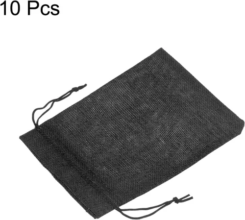 Miniatura 3 de HARFINGTON 10 bolsas pequeñas de arpillera con cordón, bolsa de regalo de 5 x 7 pulgadas, bolsas de joyería para regalos de fiesta de boda, regalos