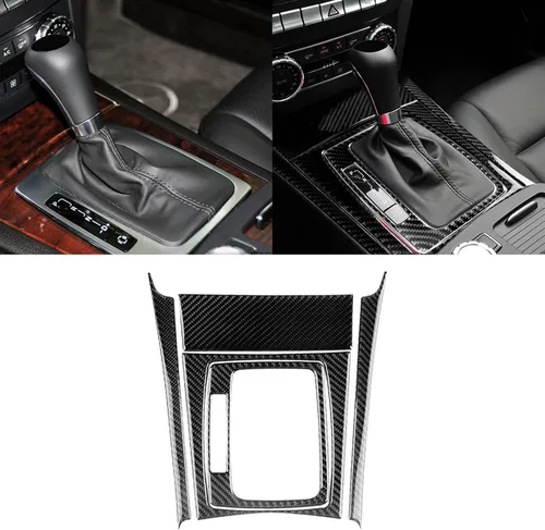 Miniatura 13 de para Mercedes-Benz Clase C W204 2011-2013 Real Cubierta de Panel de Fibra de Carbono Suave para Aire Acondicionado, Adhesivo de Marco de Panel