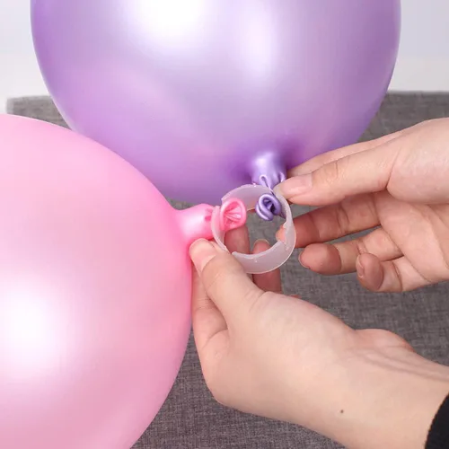 Miniatura 6 de AKOAK Conector de hebilla de anillo de arco de globos de plástico blanco 50 – Arco de globos de bricolaje para decoración de cumpleaños – 50