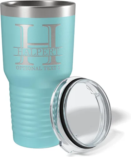 Miniatura 4 de Vaso personalizado de 30 onzas (17 colores) con recubrimiento en polvo, aislado, de acero inoxidable con tapa, grabado personalizado, idea de regalo
