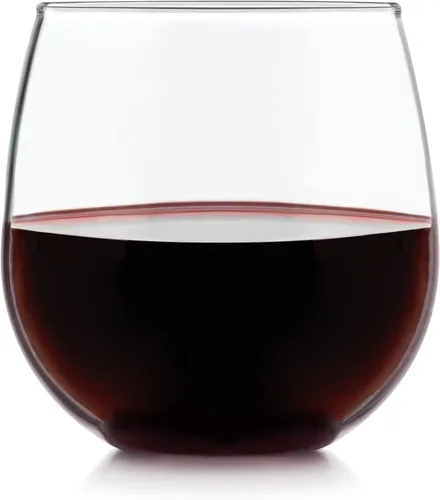 Miniatura 13 de Libbey Juego de 12 Copas de Vino sin Tallo, Aptas para Lavavajillas, Perfectas para Cócteles, Agua y Vajilla para Exteriores Rojo y blanco 12