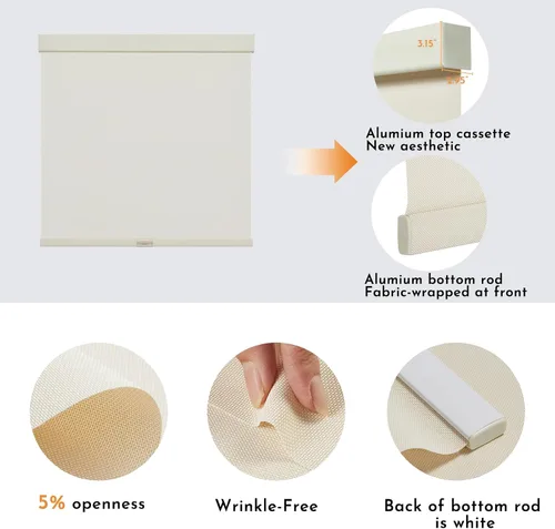 Miniatura 3 de Persilux - Persianas enrollables sin cordón, solares, para ventanas, con filtro de luz, persianas enrollables para ventanas (40,6 cm x 91,4 cm)