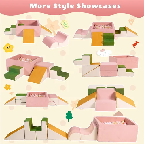 Miniatura 3 de Bloques modulares de escalada de espuma 30D de alta densidad de 6 piezas para niños pequeños de 6 a 24 meses, juego suave certificado OEKO-TEX