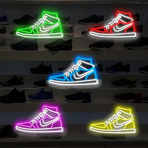 Miniatura 7 de Letrero de neón para zapatos deportivos, letreros de neón para pared, regulables, luces LED de neón para dormitorio, hombre, cueva, hogar, fiesta