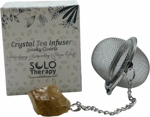 Miniatura 10 de Infusor de té de cristal, cristal de amatista, colador de té de malla de acero inoxidable, filtro de té de bola de cristal de amatista con gancho