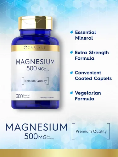 Miniatura 4 de Carlyle Óxido de magnesio 500 mg 300 cápsulas recubiertas Suplemento vegetariano, sin OMG y sin gluten