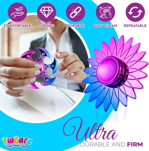Miniatura 5 de Paquete de 20 juguetes giratorios de mano de alta velocidad para ansiedad, TDAH, niños, adultos, niños, niñas, paquete sensorial de la yema