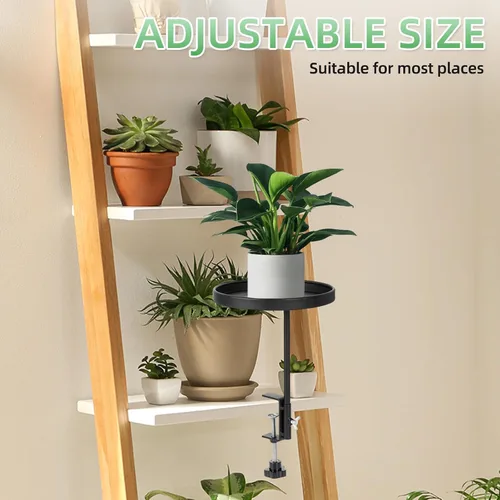 Miniatura 6 de AQQHSAIN 2 bandejas de abrazadera para alféizar de ventana, estantes de metal ajustables para plantas, soporte de 7.9 pulgadas, estantes flotantes