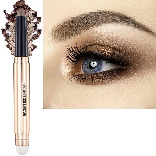 Miniatura 10 de Lápiz delineador de ojos y sombra de ojos verde brillante, lápiz de sombra de ojos cremoso, brillante, suave, hipoalergénico, resistente al agua