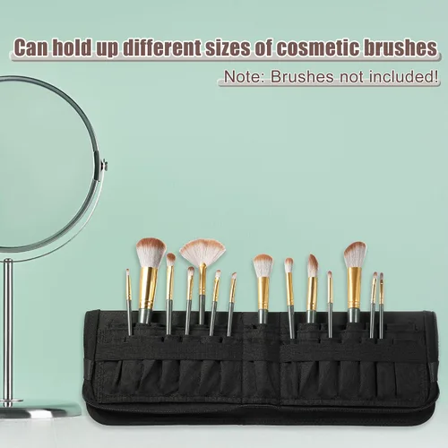Miniatura 3 de VOCOSTE Soporte plegable para brochas de maquillaje, 29 bolsillos organizador de brochas de maquillaje, bolsa de viaje para brochas de maquillaje