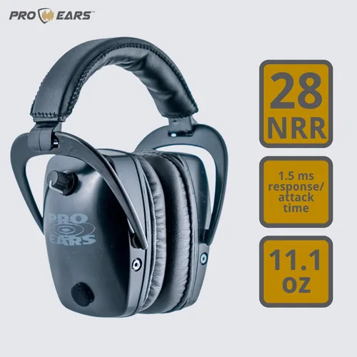 Miniatura 2 de Pro Ears Pro Tac Slim Orejeras doradas, protección auditiva electrónica de grado militar y amplificación, tecnología DLSC, fabricadas en Estados