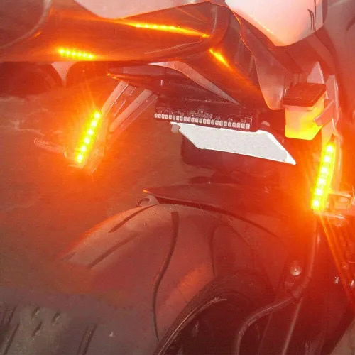 Miniatura 9 de x xotic tech Tiras ligeras del freno LED de la licencia de la cola de la señal de giro para la motocicleta de ATV, ámbar 6-SMD
