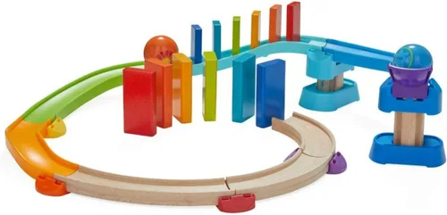 Miniatura 3 de HABA Kullerbu Kringel Domino Playset – Juego de 33 piezas de pista de bolas con dos juegos de dominó que caen – A partir de 2 años