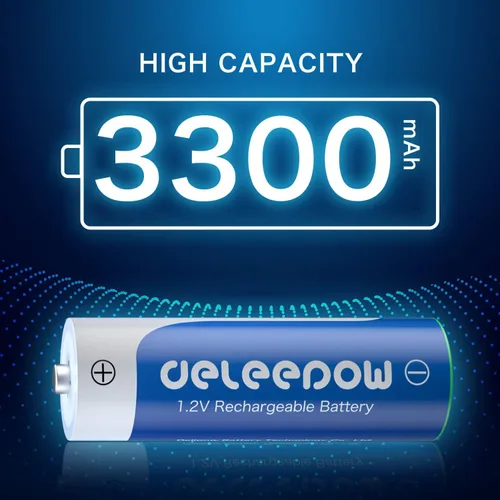 Miniatura 2 de AA Nimh - Baterías recargables de 3300 mAh Nimh AA 1200 ciclos, 1.2 V, paquete de 24 (no incluye cargador)