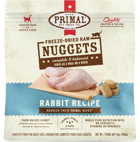 Miniatura 20 de Primal Nuggets de Comida Cruda Liofilizada para Gatos de Cerdo, Comida Completa y Equilibrada o Complemento, Premium, Saludable, Sin Granos, Comida