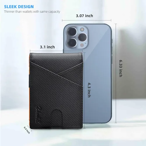 Miniatura 40 de Zitahli - Billeteras delgadas RFID para hombres, billetera de cuero flexible con clip de dinero, cartera minimalista con bolsillo frontal