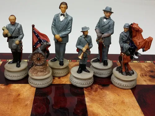 Miniatura 2 de Juego de 32 piezas temáticas de ajedrez hombres piezas Guerra civil o revolución americana o WW2 - NO Board (Guerra civil americana - General Queens)