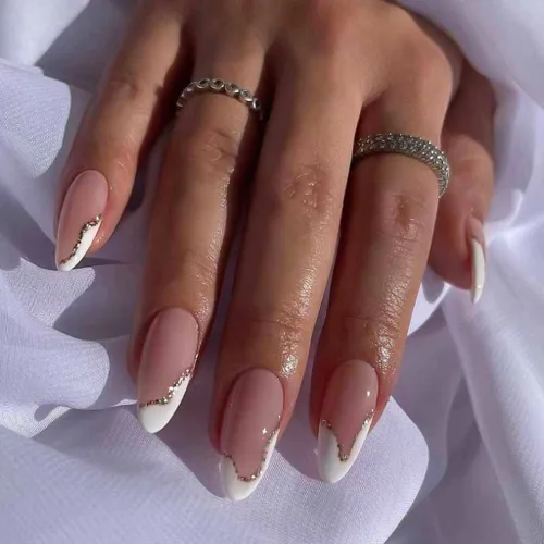 Miniatura 24 de RikView uñas postizas de punta francesa de longitud media, uñas negras adhesivas, uñas cuadradas naturales para mujeres