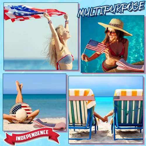 Miniatura 5 de Boao 4 paquetes de bandas de toalla para silla de playa, esenciales para piscina y crucero, elásticas y resistentes al viento, clips para toallas