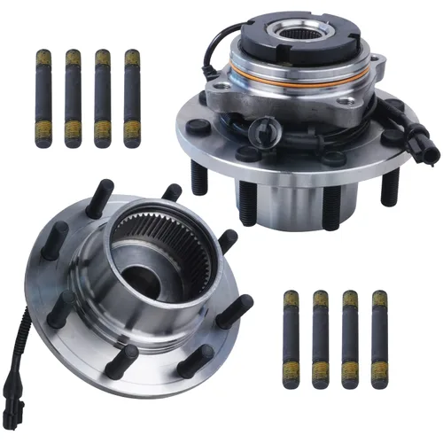 Miniatura 40 de Detroit Axle - 2 Cubos de Cojinetes de Rueda Delantera para Dodge Ram 1500 2009-2011, Conjunto de Cojinetes de Rueda y Cubos 2010, Par de Cubos