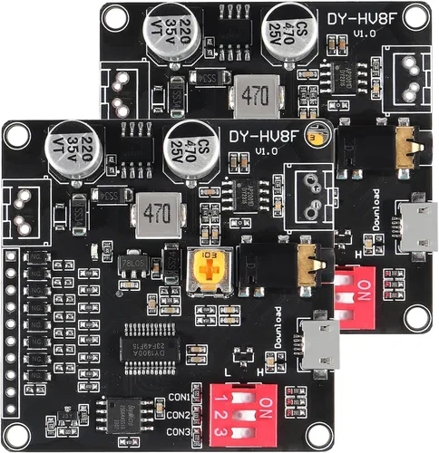 Miniatura 9 de 2 unids tablero de módulo de reproducción de voz MP3 reproductor de música 20 W 12 V 24 V placa de sonido de alta potencia UART E/S amplificador