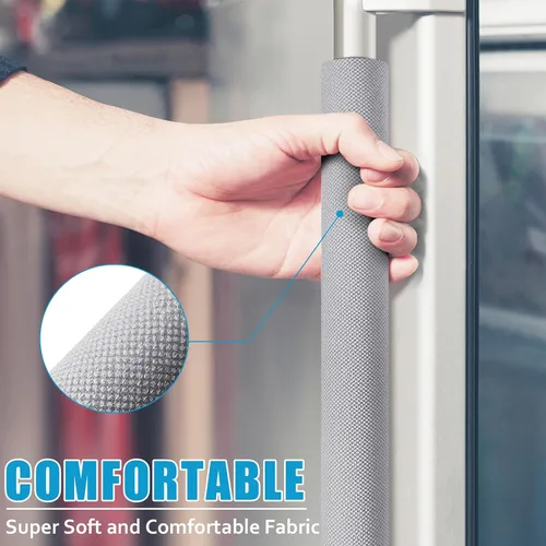 Miniatura 5 de Juego de 6 fundas para manijas de puerta de refrigerador, recortables, lavables, fundas para manijas de electrodomésticos, protector de manija
