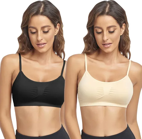 Miniatura 8 de Litthing Bralettes Padded for Women Cami Strap Bra Seamless Sportsbra Wireless Comfort Yoga Lightly T-Shirt Tank Tops
