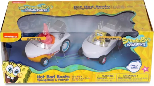 Miniatura 2 de SpongeBob Squarepants Tira hacia atrás 2 botes de Bob Esponja y Patrick, tira hacia atrás y míralos zoom, sin baterías, sin controles, sin