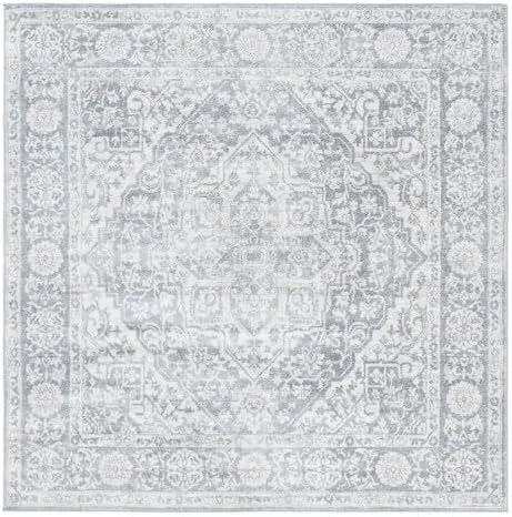 Miniatura 33 de SAFAVIEH - Alfombra de la colección Brentwood - 6' x 9', azul marino y gris claro, diseño envejecido con medallón, no desprende pelusa y fácil azul